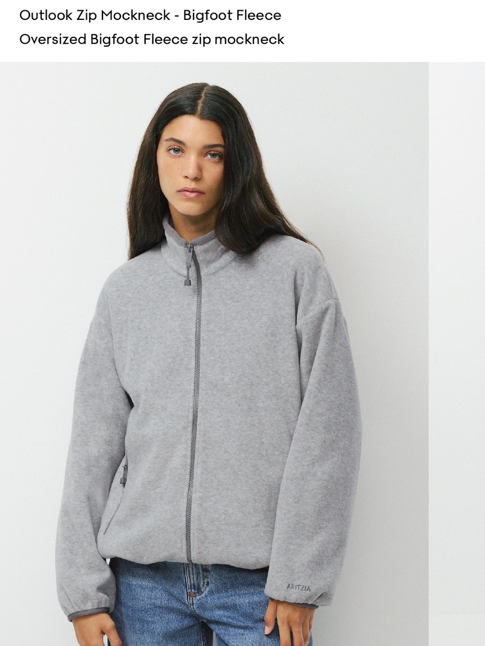 Outlook Zip Mockneck Bigfoot Fleece Jacket - Light Gray